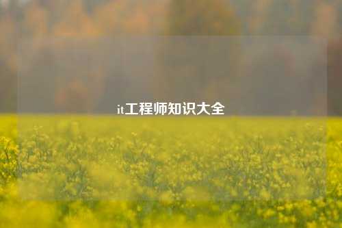 it工程师知识大全