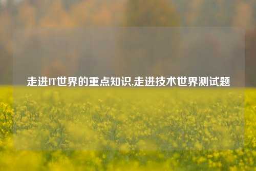 走进IT世界的重点知识,走进技术世界测试题