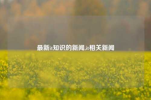 最新it知识的新闻,it相关新闻