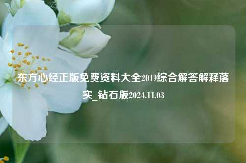 东方心经正版免费资料大全2019综合解答解释落实_钻石版2024.11.03