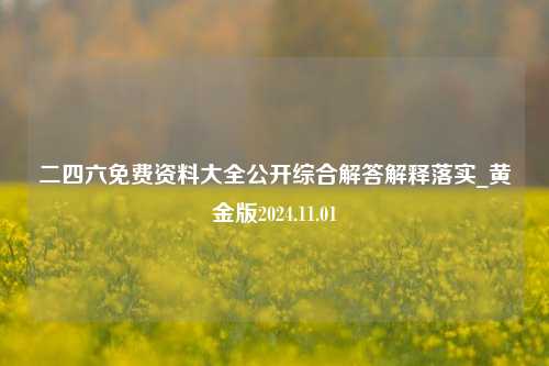 二四六免费资料大全公开综合解答解释落实_黄金版2024.11.01