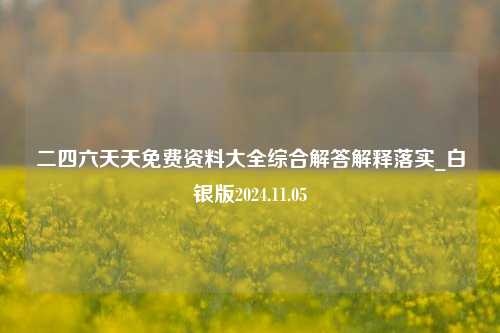 二四六天天免费资料大全综合解答解释落实_白银版2024.11.05