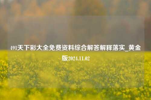 491天下彩大全免费资料综合解答解释落实_黄金版2024.11.02