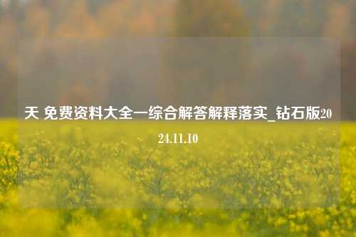 天 免费资料大全一综合解答解释落实_钻石版2024.11.10