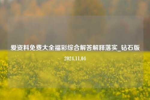 爱资料免费大全福彩综合解答解释落实_钻石版2024.11.04