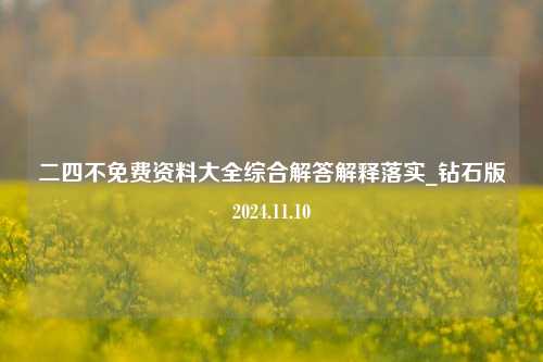 二四不免费资料大全综合解答解释落实_钻石版2024.11.10