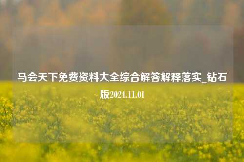 马会天下免费资料大全综合解答解释落实_钻石版2024.11.01