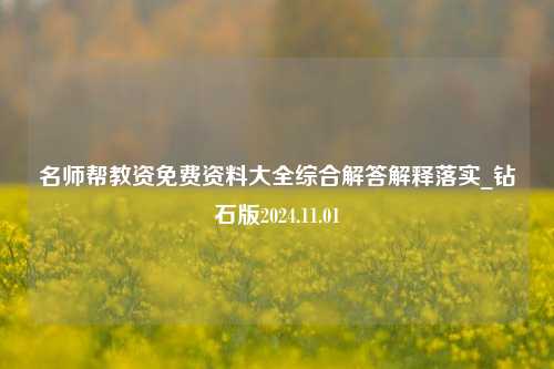 名师帮教资免费资料大全综合解答解释落实_钻石版2024.11.01