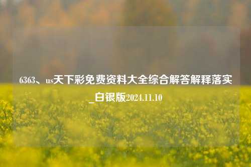 6363、us天下彩免费资料大全综合解答解释落实_白银版2024.11.10