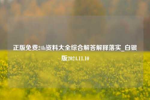 正版免费24h资料大全综合解答解释落实_白银版2024.11.10