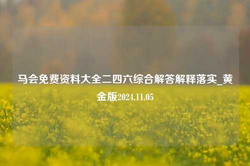 马会免费资料大全二四六综合解答解释落实_黄金版2024.11.05