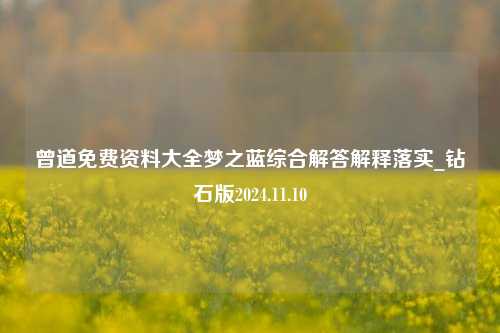 曾道免费资料大全梦之蓝综合解答解释落实_钻石版2024.11.10