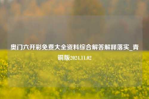 奥门六开彩免费大全资料综合解答解释落实_青铜版2024.11.02