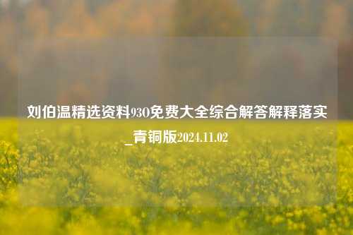 刘伯温精选资料93O免费大全综合解答解释落实_青铜版2024.11.02