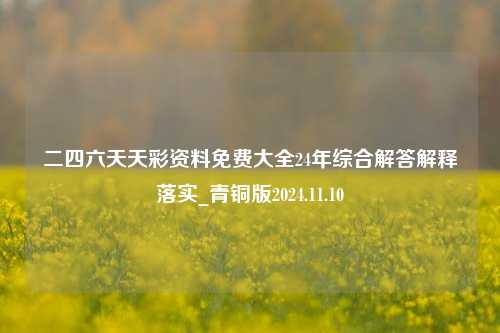 二四六天天彩资料免费大全24年综合解答解释落实_青铜版2024.11.10