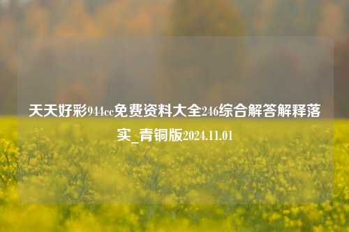 天天好彩944cc免费资料大全246综合解答解释落实_青铜版2024.11.01