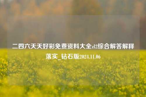 二四六天天好彩免费资料大全zl2综合解答解释落实_钻石版2024.11.06