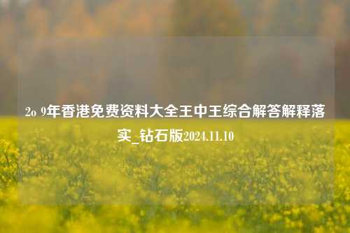 2o 9年香港免费资料大全王中王综合解答解释落实_钻石版2024.11.10