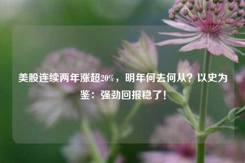 美股连续两年涨超20%，明年何去何从？以史为鉴：强劲回报稳了！