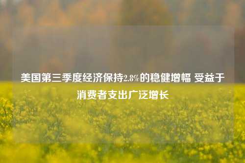 美国第三季度经济保持2.8%的稳健增幅 受益于消费者支出广泛增长