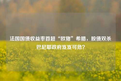 法国国债收益率首超“欧猪”希腊，股债双杀巴尼耶政府岌岌可危？