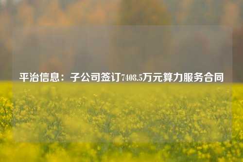 平治信息：子公司签订7408.5万元算力服务合同