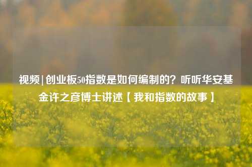 视频|创业板50指数是如何编制的？听听华安基金许之彦博士讲述【我和指数的故事】