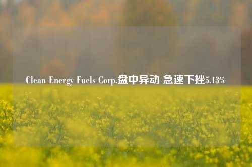 Clean Energy Fuels Corp.盘中异动 急速下挫5.13%