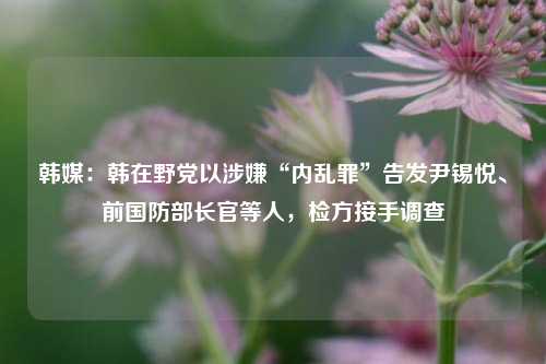 韩媒：韩在野党以涉嫌“内乱罪”告发尹锡悦、前国防部长官等人，检方接手调查