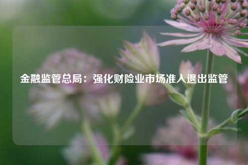 金融监管总局：强化财险业市场准入退出监管