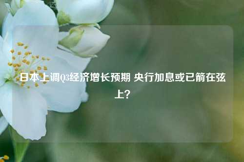 日本上调Q3经济增长预期 央行加息或已箭在弦上？