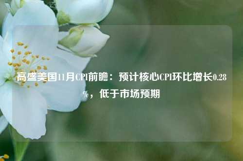 高盛美国11月CPI前瞻：预计核心CPI环比增长0.28%，低于市场预期